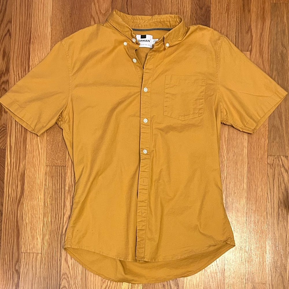 TopMan short sleeve mustard button up